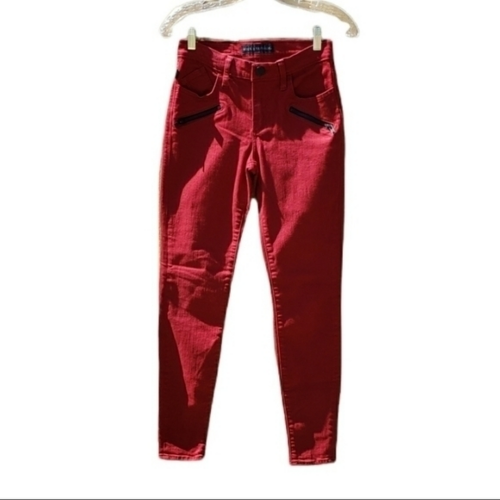 Rock & Republic Red‎ Kashmiere Burgundy Straight Leg Jeans Pants Size 2 Medium
